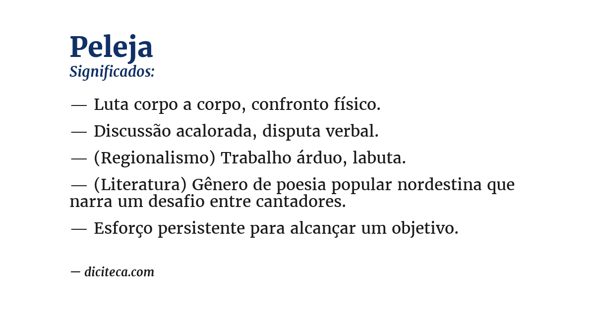 Significado de peleja