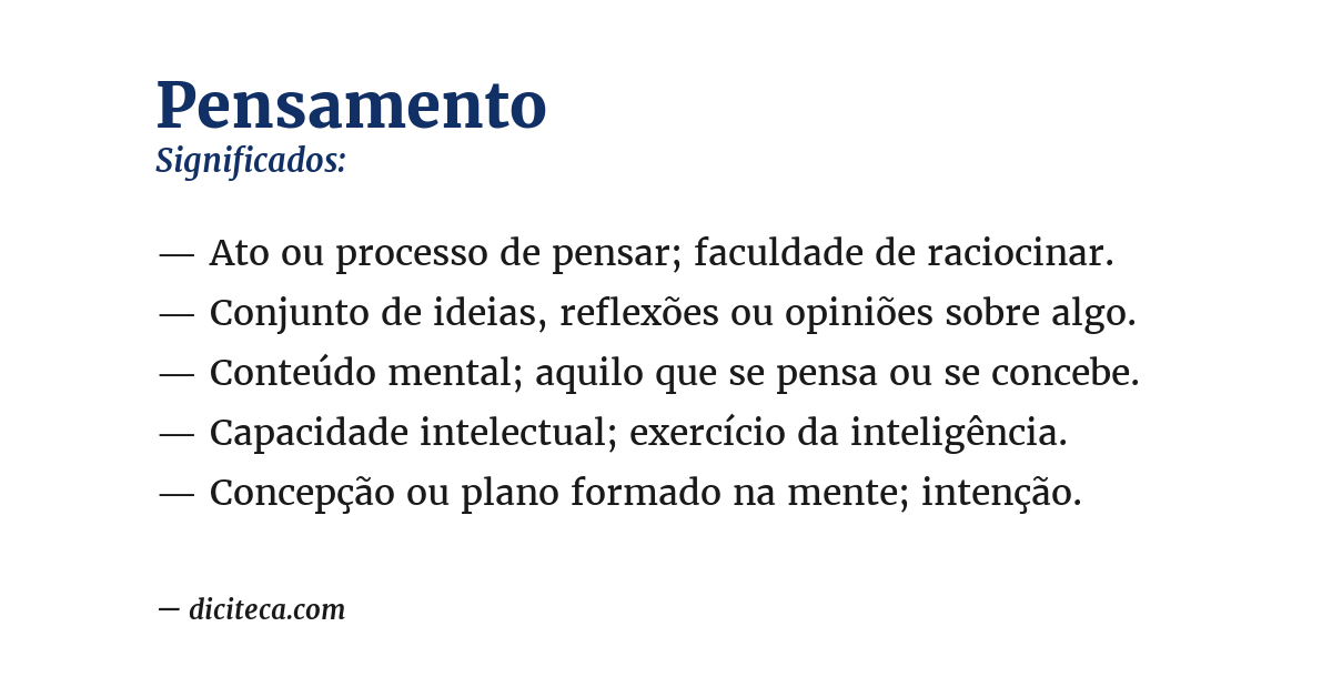 Significado de pensamento