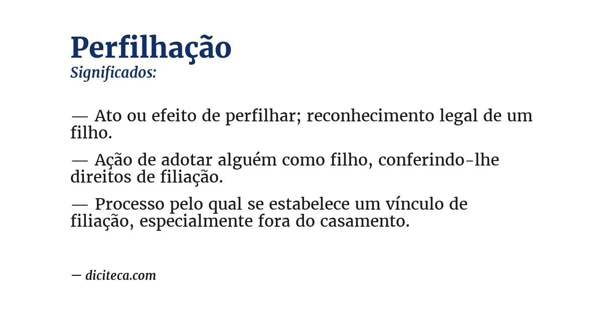 Significado de perfilhação