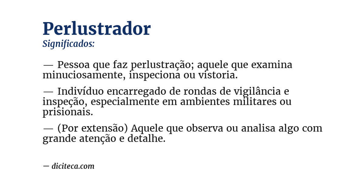 Significado de perlustrador