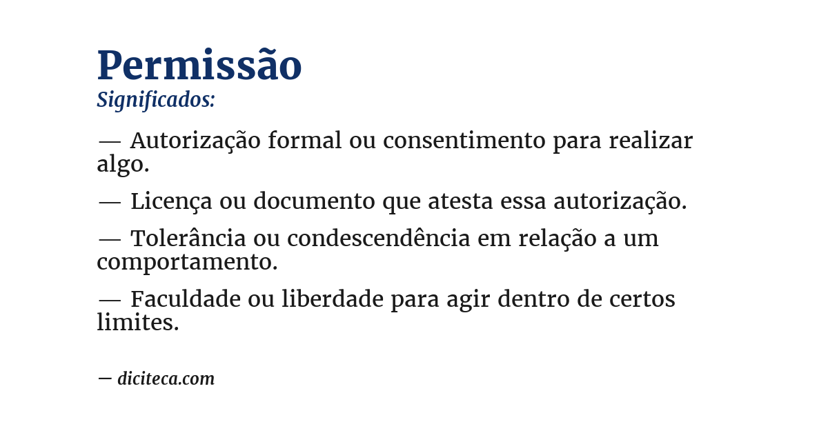 Significado de permissão