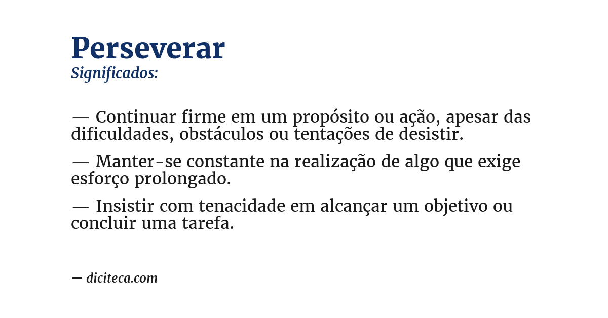 Significado de perseverar