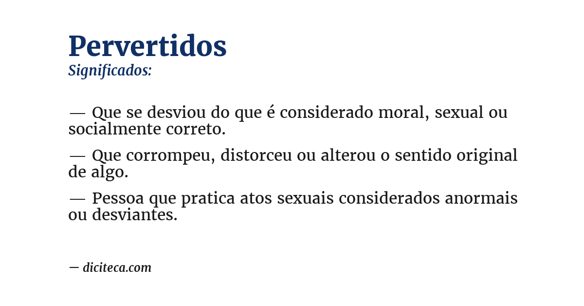 Significado de pervertidos