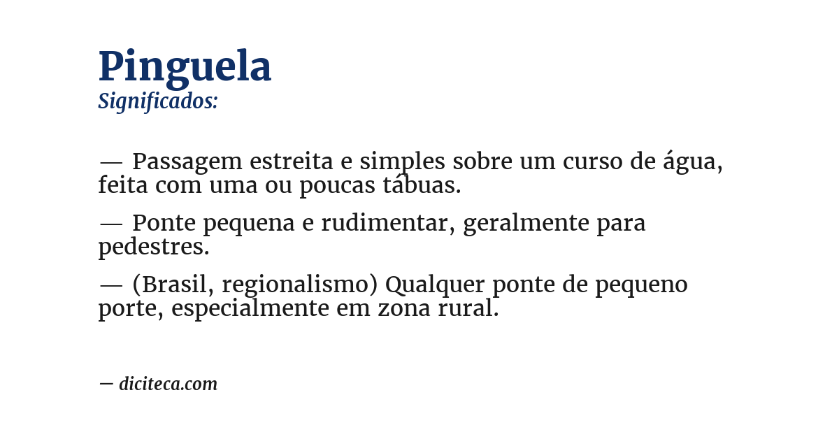 Significado de pinguela