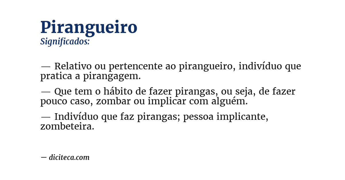 Significado de pirangueiro