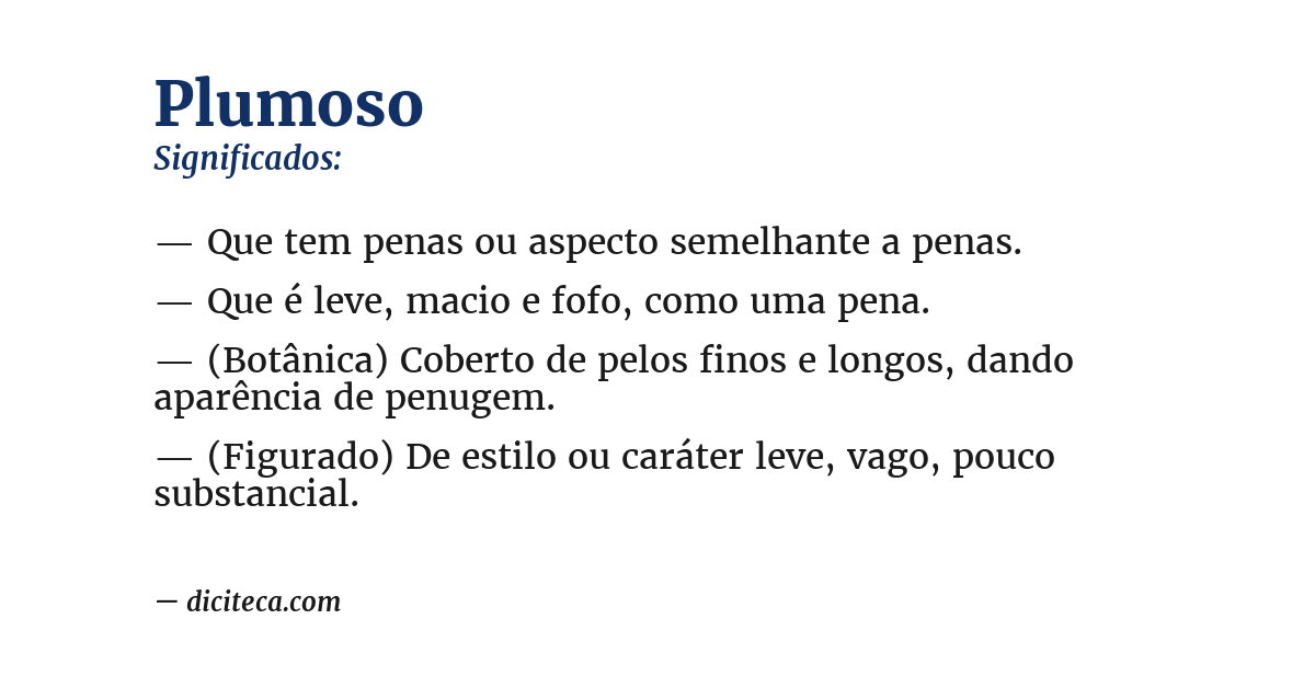 Significado de plumoso