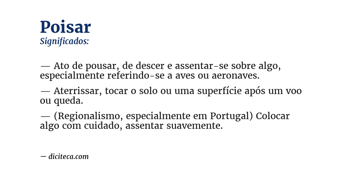 Significado de poisar