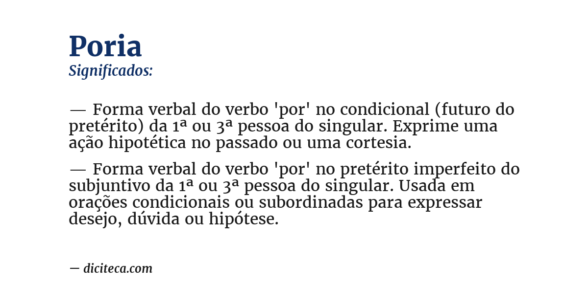 Significado de poria