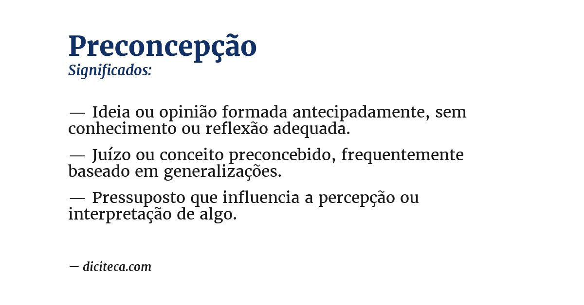 Significado de preconcepção
