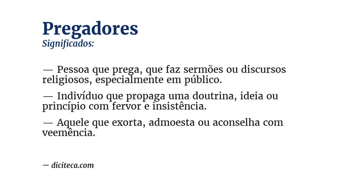 Significado de pregadores