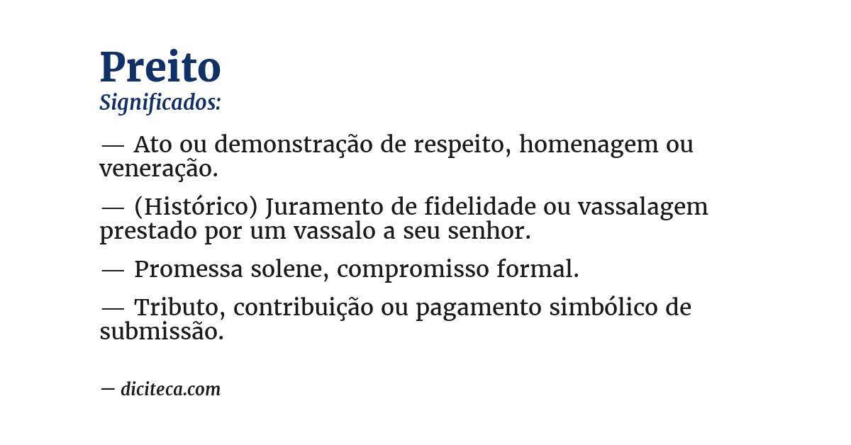 Significado de preito