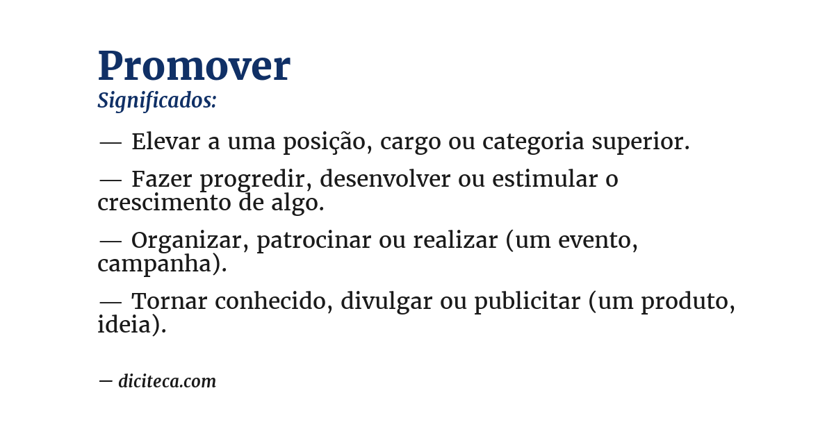 Significado de promover