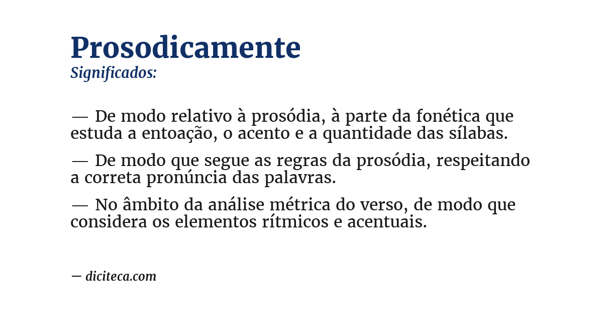 Significado de prosodicamente