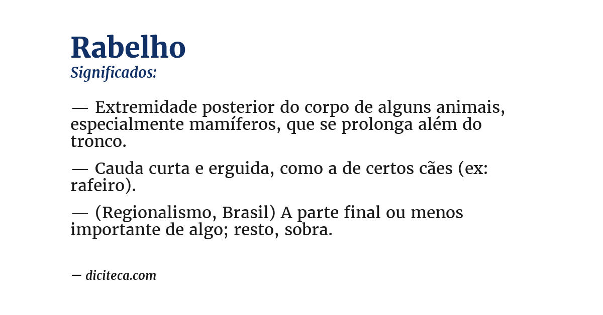 Significado de rabelho