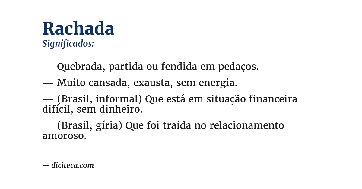 Significado de rachada