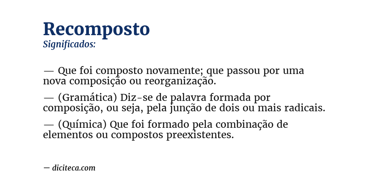 Significado de recomposto