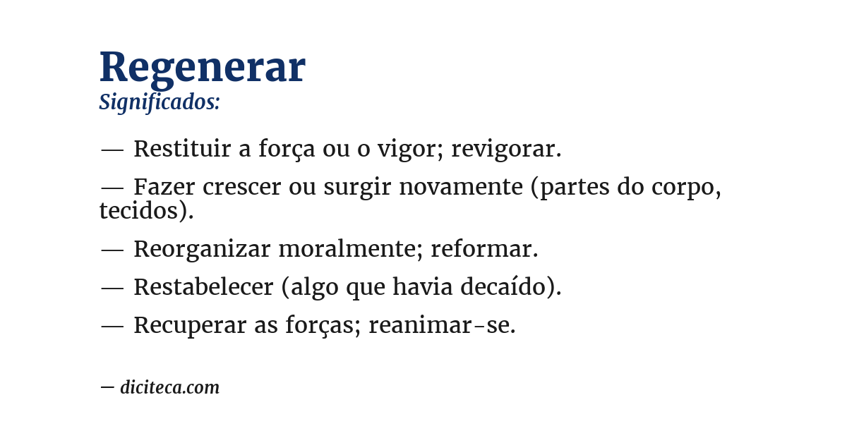 Significado de regenerar