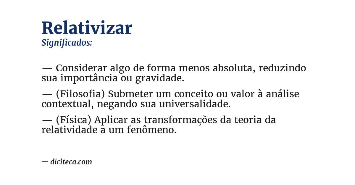 Significado de relativizar