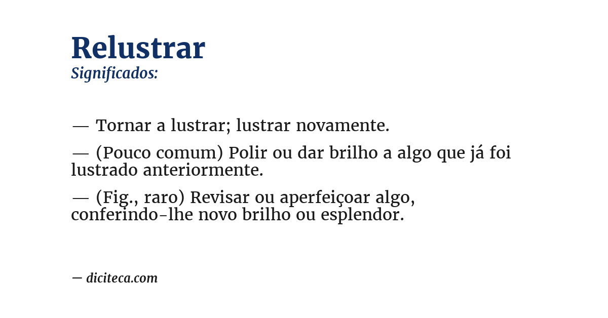 Significado de relustrar
