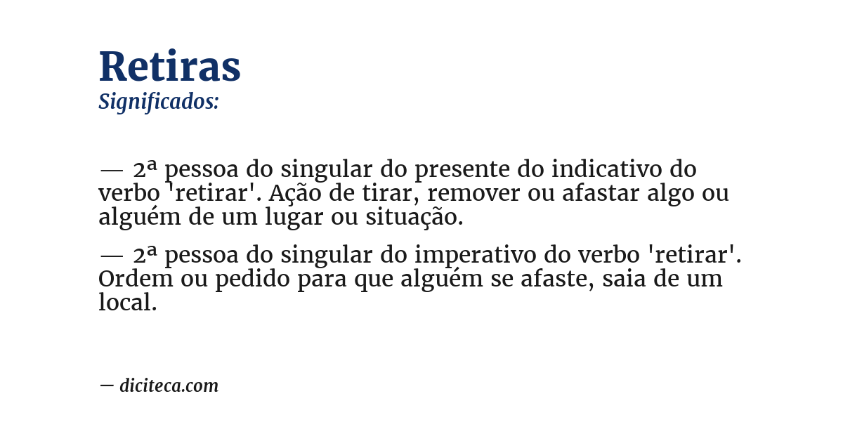 Significado de retiras