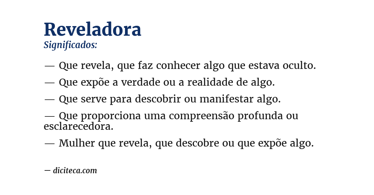 Significado de reveladora