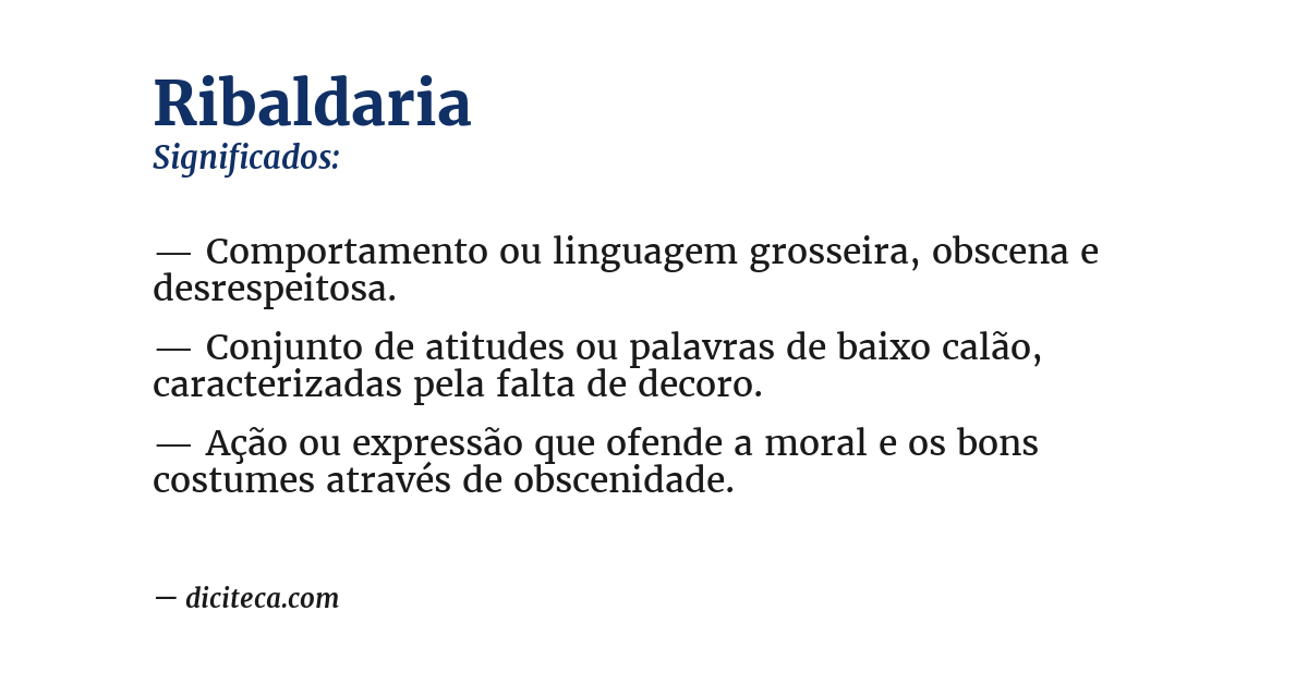 Significado de ribaldaria