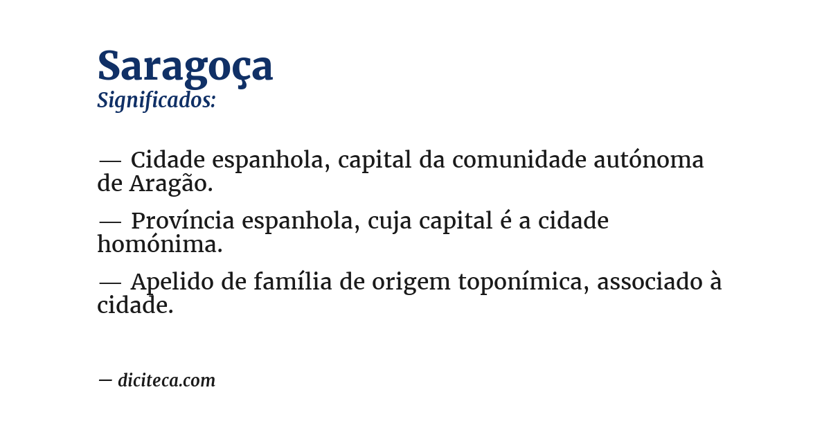 Significado de saragoça