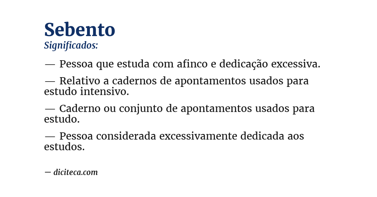 Significado de sebento