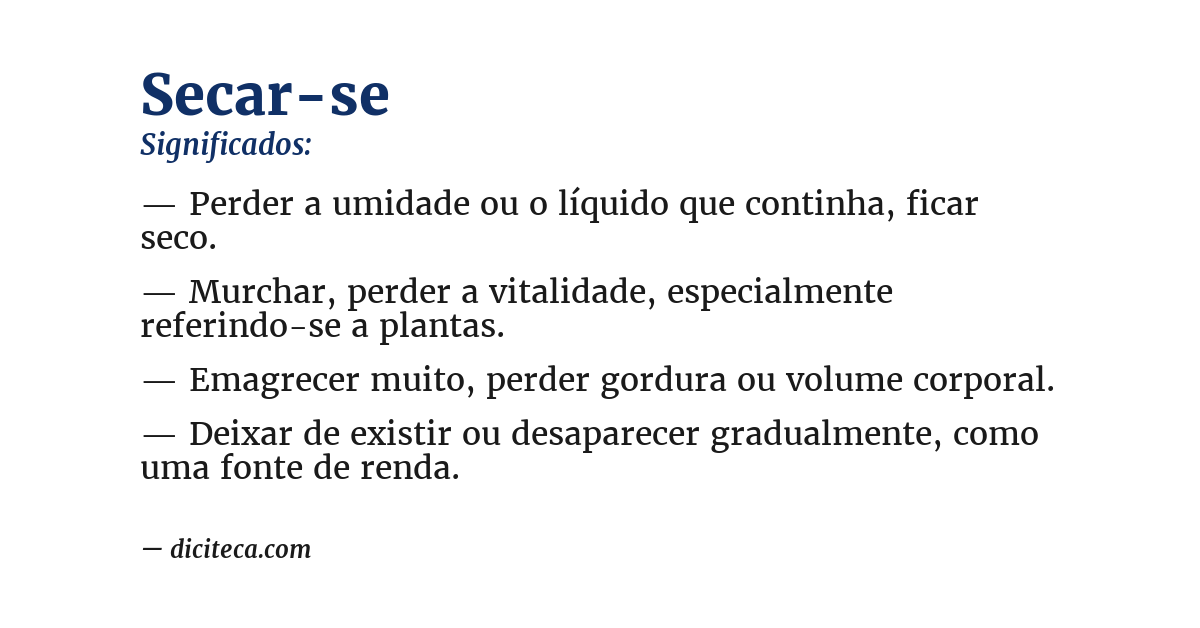 Significado de secar-se