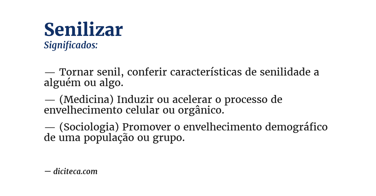 Significado de senilizar