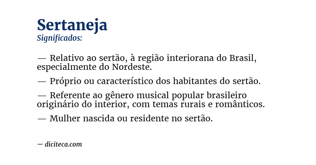 Significado de sertaneja