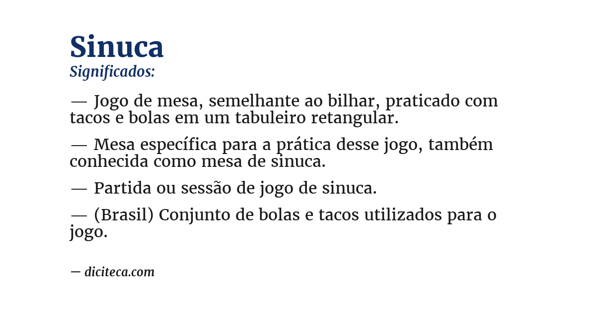 Significado de sinuca