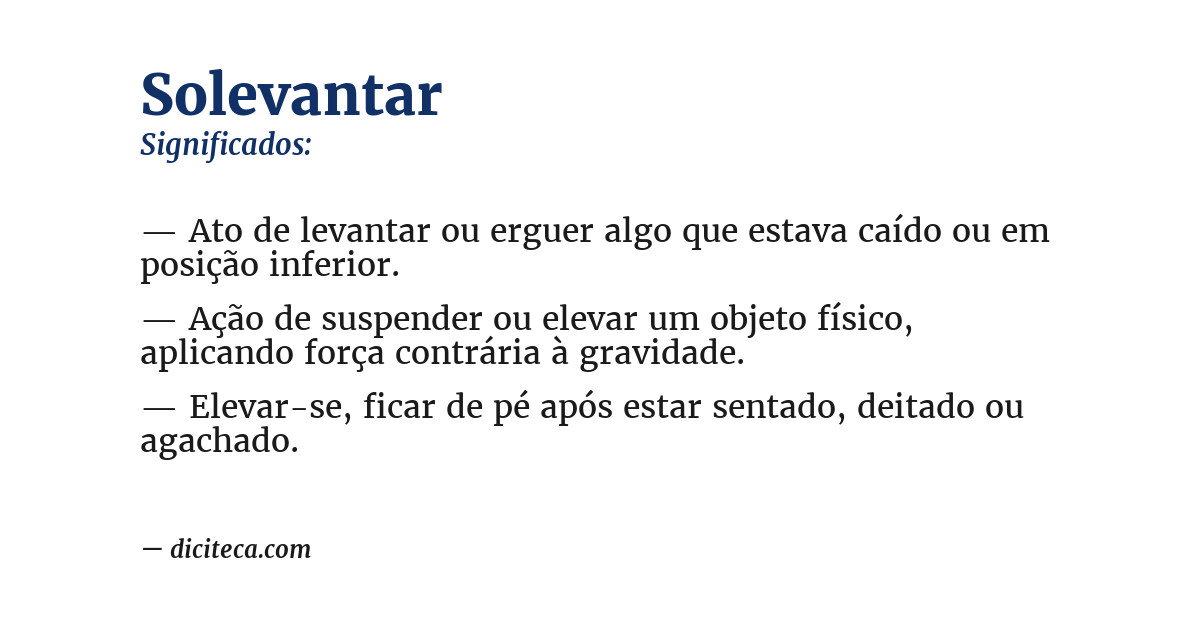 Significado de solevantar