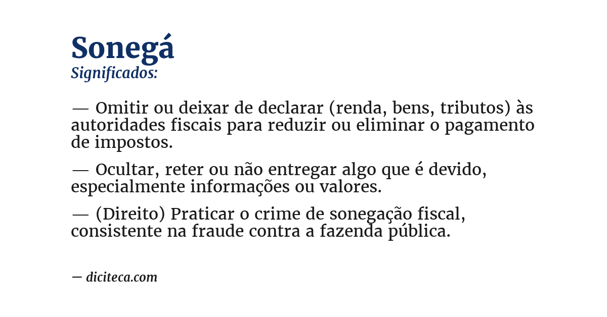 Significado de sonegá