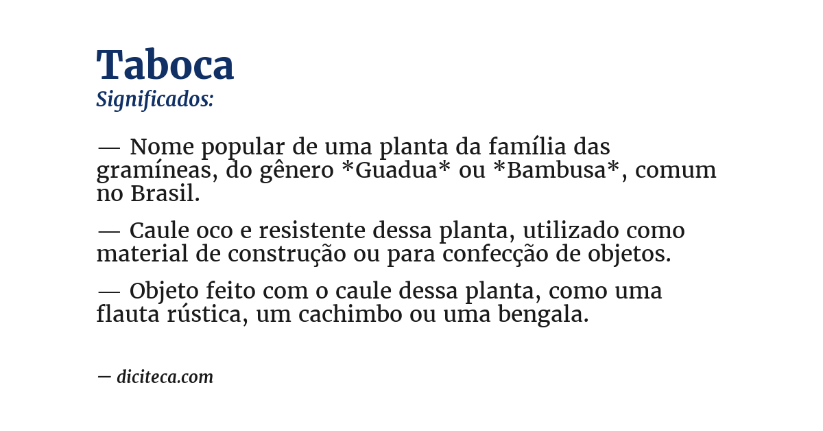 Significado de taboca