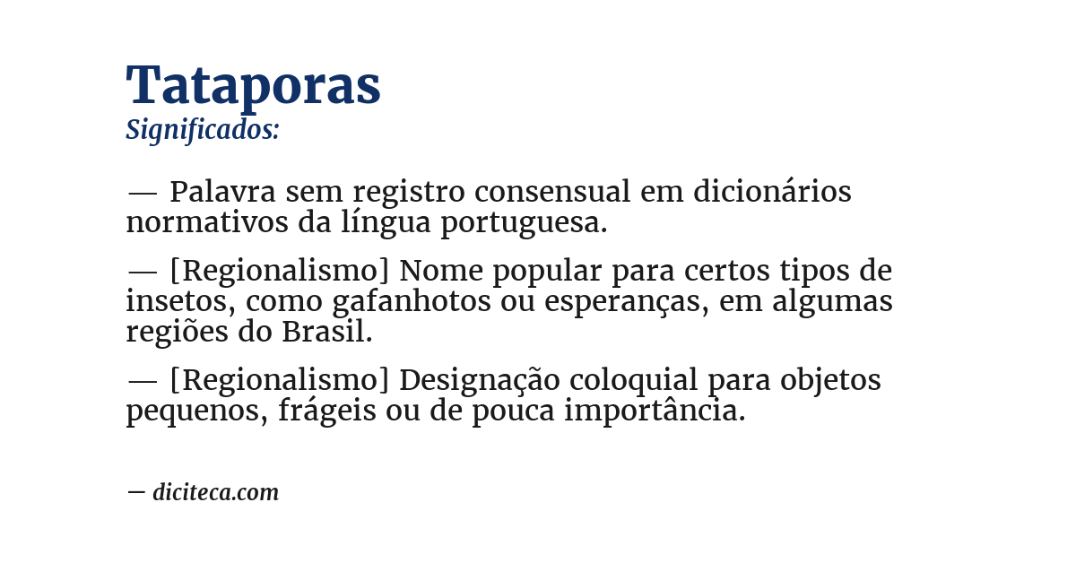 Significado de tataporas