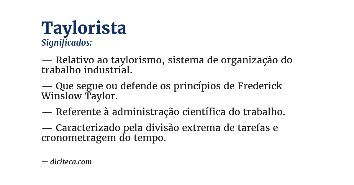Significado de taylorista