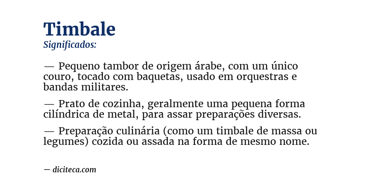 Significado de timbale
