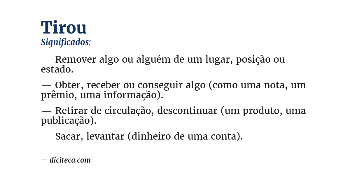 Significado de tirou