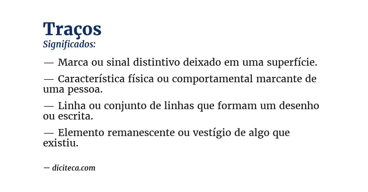 Significado de traços