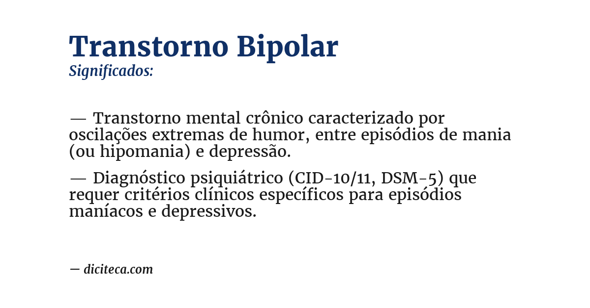 Significado de transtorno bipolar