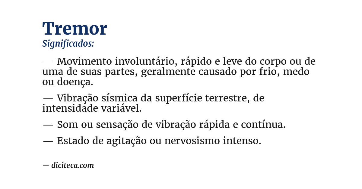 Significado de tremor