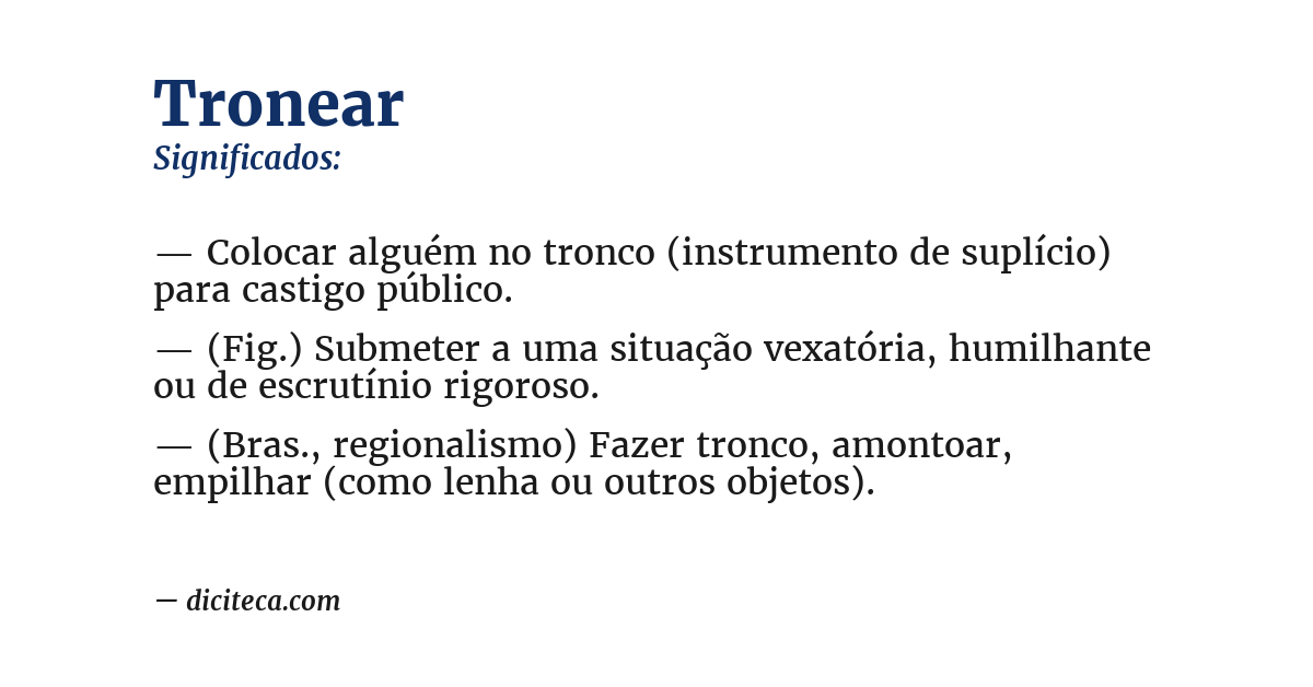 Significado de tronear