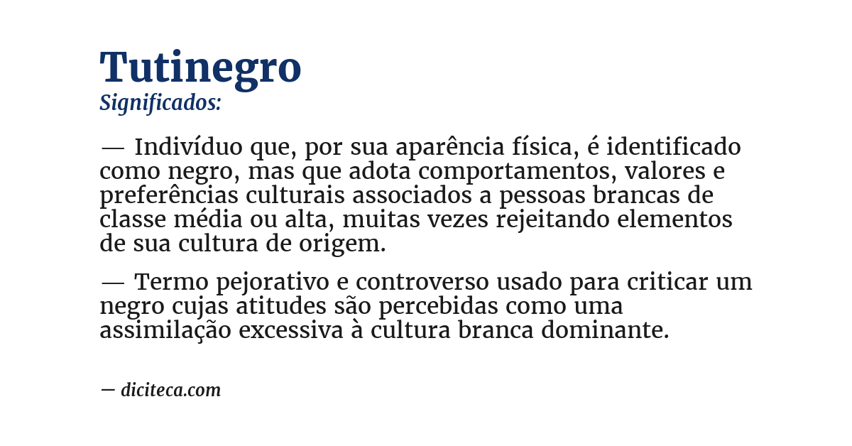 Significado de tutinegro