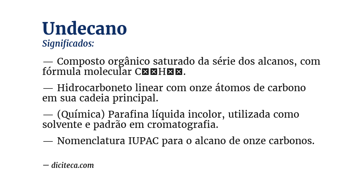 Significado de undecano