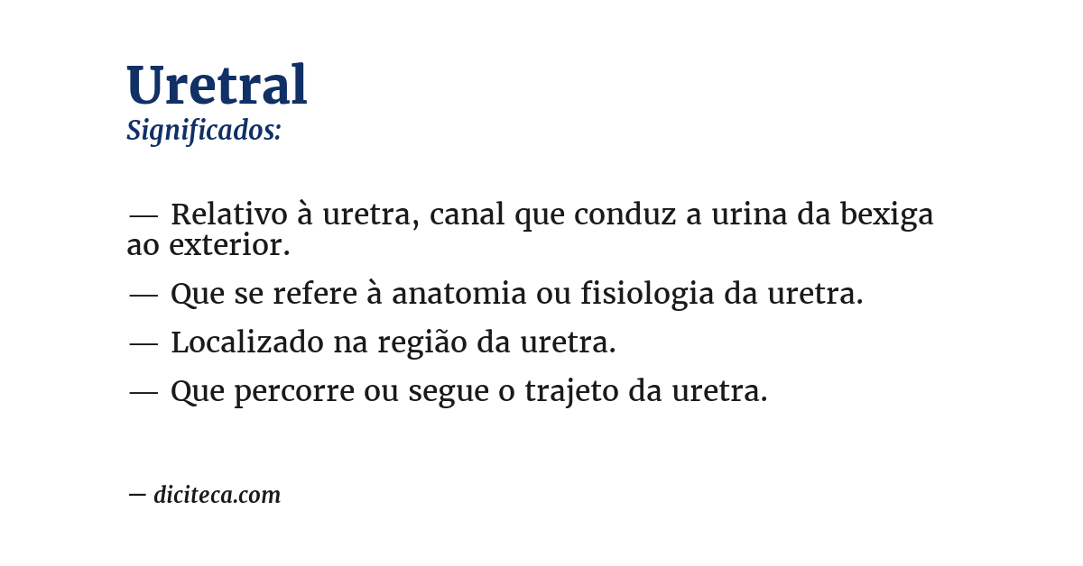Significado de uretral