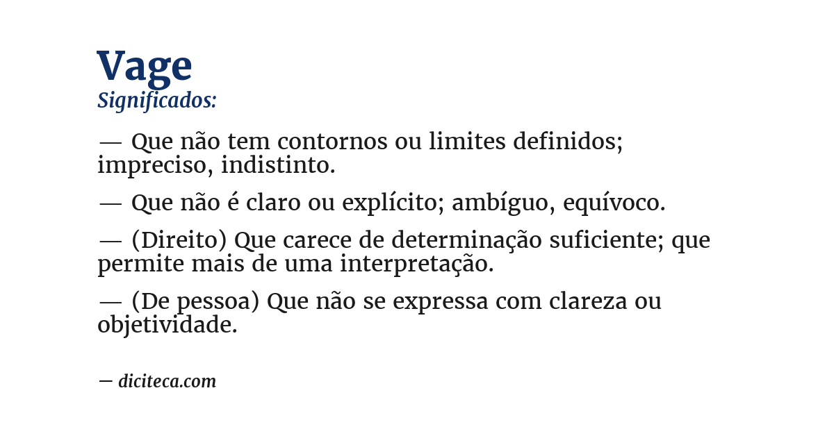 Significado de vage