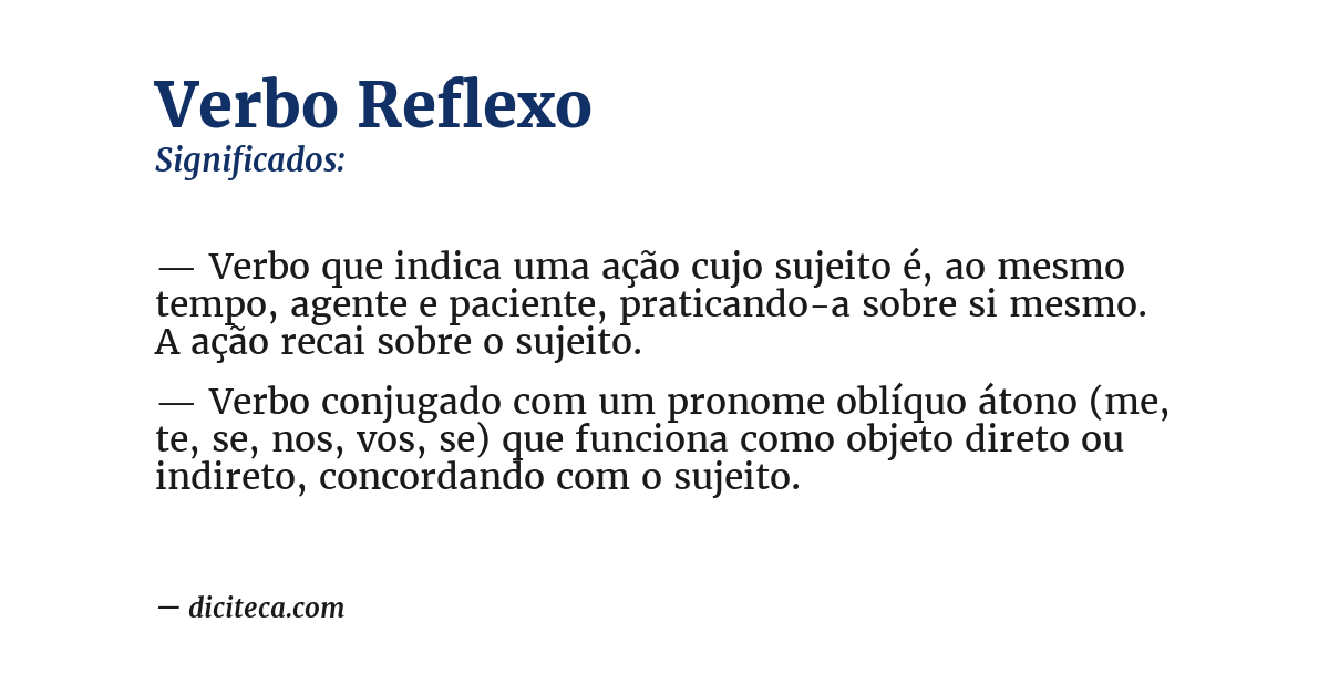 Significado de verbo reflexo