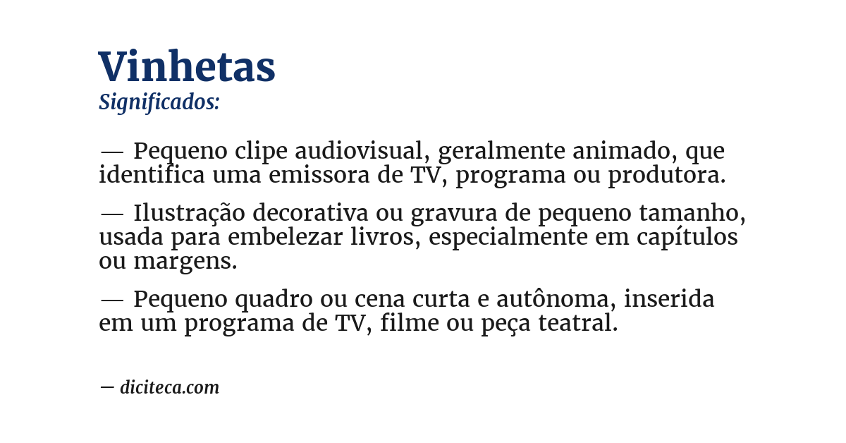Significado de vinhetas