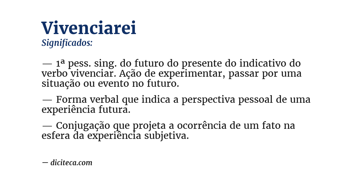 Significado de vivenciarei